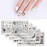 NICOLE DIARY Nail Stamping Plates Lace Flower Animal Pattern Nail Art Stamp Stamping Template Image Plate Stencil Nails Tool