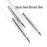 NICOLE DIARY UV Gel Brush Liner Painting Pen Acrylic Drawing Brush for Nails Gradient Rhinestone Handle Manicure Nail Art Tool