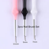 NICOLE DIARY UV Gel Brush Liner Painting Pen Acrylic Drawing Brush for Nails Gradient Rhinestone Handle Manicure Nail Art Tool