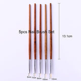 NICOLE DIARY UV Gel Brush Liner Painting Pen Acrylic Drawing Brush for Nails Gradient Rhinestone Handle Manicure Nail Art Tool