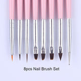 NICOLE DIARY UV Gel Brush Liner Painting Pen Acrylic Drawing Brush for Nails Gradient Rhinestone Handle Manicure Nail Art Tool