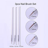 NICOLE DIARY UV Gel Brush Liner Painting Pen Acrylic Drawing Brush for Nails Gradient Rhinestone Handle Manicure Nail Art Tool