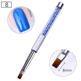 NICOLE DIARY UV Gel Brush Liner Painting Pen Acrylic Drawing Brush for Nails Gradient Rhinestone Handle Manicure Nail Art Tool