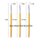 NICOLE DIARY UV Gel Brush Liner Painting Pen Acrylic Drawing Brush for Nails Gradient Rhinestone Handle Manicure Nail Art Tool