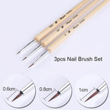 NICOLE DIARY UV Gel Brush Liner Painting Pen Acrylic Drawing Brush for Nails Gradient Rhinestone Handle Manicure Nail Art Tool