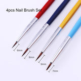 NICOLE DIARY UV Gel Brush Liner Painting Pen Acrylic Drawing Brush for Nails Gradient Rhinestone Handle Manicure Nail Art Tool