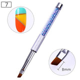 NICOLE DIARY UV Gel Brush Liner Painting Pen Acrylic Drawing Brush for Nails Gradient Rhinestone Handle Manicure Nail Art Tool