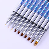 NICOLE DIARY UV Gel Brush Liner Painting Pen Acrylic Drawing Brush for Nails Gradient Rhinestone Handle Manicure Nail Art Tool