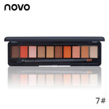 NOVO Brand Fashion 10 Colors Shimmer Matte Eye Shadow Makeup Palette Light Eyeshadow Natural Make Up Cosmetics Set With Brush