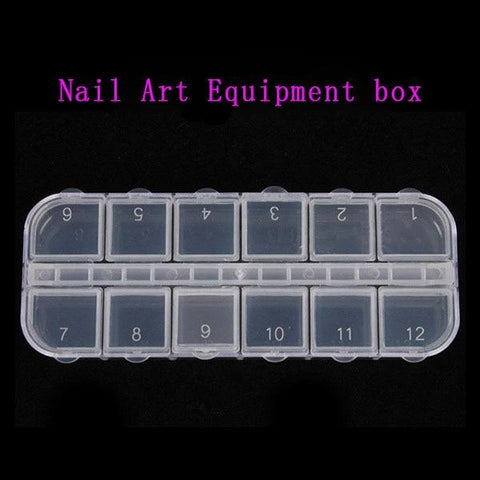Nail Art Decorations Storage Box Gems Glitter Empty Rectangle Rhinestones Beads Slices Compartments Container Case