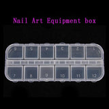 Nail Art Decorations Storage Box Gems Glitter Empty Rectangle Rhinestones Beads Slices Compartments Container Case