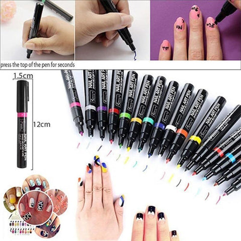 Nail Art Design 3D DIY Nail Art Pen Painting Design Tool Drawing For UV Gel Manicure