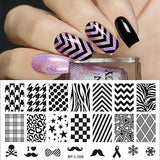 Nail Art Rectangle Stamping Template Love Valentine's Day Line Flower Butterfly Manicure Image Plate DIY Nail Painting