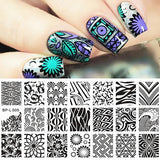 Nail Art Rectangle Stamping Template Love Valentine's Day Line Flower Butterfly Manicure Image Plate DIY Nail Painting