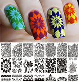 Nail Art Rectangle Stamping Template Love Valentine's Day Line Flower Butterfly Manicure Image Plate DIY Nail Painting