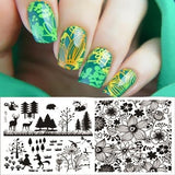 Nail Art Rectangle Stamping Template Love Valentine's Day Line Flower Butterfly Manicure Image Plate DIY Nail Painting