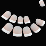 Nail Art Salon Oval Acrylic French Nail Kit Real Medium Length Grace Oval Fake Nails French 24 Tips