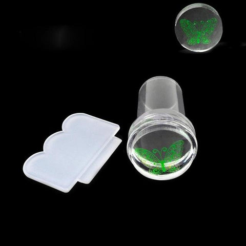 Nail Art Stamper 2.4cm Clear Nail Art Stamping Stamper Scraper Image Plate Manicure Print Tool  OCT26