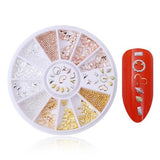 Nail Rhinestones Studs 3D Nail Art Decoration Rose Gold Rivet Marquise Circle Star Round Square Triangle Mixed Accessories