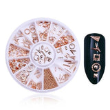 Nail Rhinestones Studs 3D Nail Art Decoration Rose Gold Rivet Marquise Circle Star Round Square Triangle Mixed Accessories