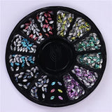 Nail Rhinestones Studs 3D Nail Art Decoration Rose Gold Rivet Marquise Circle Star Round Square Triangle Mixed Accessories