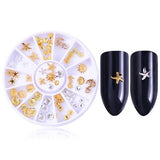 Nail Rhinestones Studs 3D Nail Art Decoration Rose Gold Rivet Marquise Circle Star Round Square Triangle Mixed Accessories