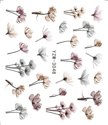 Nail Sticker Optional Blossom Colorful Flower Rose Valentine Water Full Wraps Nail Art Decals Charms Tips