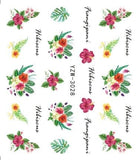 Nail Sticker Optional Blossom Colorful Flower Rose Valentine Water Full Wraps Nail Art Decals Charms Tips