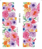 Nail Sticker Optional Blossom Colorful Flower Rose Valentine Water Full Wraps Nail Art Decals Charms Tips