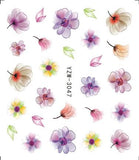 Nail Sticker Optional Blossom Colorful Flower Rose Valentine Water Full Wraps Nail Art Decals Charms Tips