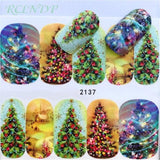 Nail sticker art decoration slider Merry Christmas tree Hats adhesive Water decals manicure lacquer accessoires polish foil