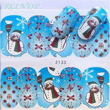 Nail sticker art decoration slider Merry Christmas tree Hats adhesive Water decals manicure lacquer accessoires polish foil