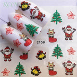 Nail sticker art decoration slider Merry Christmas tree Hats adhesive Water decals manicure lacquer accessoires polish foil