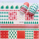 Nail sticker art decoration slider Merry Christmas tree Hats adhesive Water decals manicure lacquer accessoires polish foil