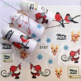 Nail sticker art decoration slider Merry Christmas tree Hats adhesive Water decals manicure lacquer accessoires polish foil