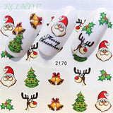 Nail sticker art decoration slider Merry Christmas tree Hats adhesive Water decals manicure lacquer accessoires polish foil