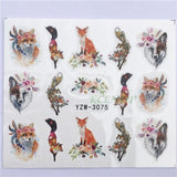 Nail sticker art decoration slider fox wolf animal adhesive design Water decal manicure lacquer accessoires polish foil