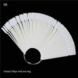 Natural/Clear/Black False Nail Tips Display Board Fan Shaped Acrylic UV Polish Color Card Manicure Nail Art Practice Tools BE386