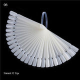 Natural/Clear/Black False Nail Tips Display Board Fan Shaped Acrylic UV Polish Color Card Manicure Nail Art Practice Tools BE386