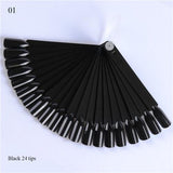 Natural/Clear/Black False Nail Tips Display Board Fan Shaped Acrylic UV Polish Color Card Manicure Nail Art Practice Tools BE386