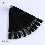Natural/Clear/Black False Nail Tips Display Board Fan Shaped Acrylic UV Polish Color Card Manicure Nail Art Practice Tools BE386
