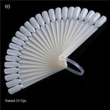 Natural/Clear/Black False Nail Tips Display Board Fan Shaped Acrylic UV Polish Color Card Manicure Nail Art Practice Tools BE386