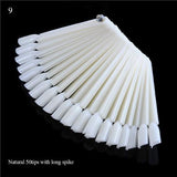 Natural/Clear/Black False Nail Tips Display Board Fan Shaped Acrylic UV Polish Color Card Manicure Nail Art Practice Tools BE386