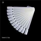 Natural/Clear/Black False Nail Tips Display Board Fan Shaped Acrylic UV Polish Color Card Manicure Nail Art Practice Tools BE386