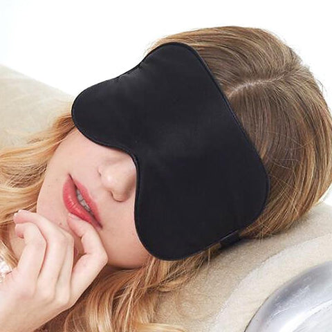 Natural Silk Sleep Mask Soft Smooth Eye Cover Sleeping Mask Night Eyepatch slaapmasker Eyemask For travel Rest eye patch Black