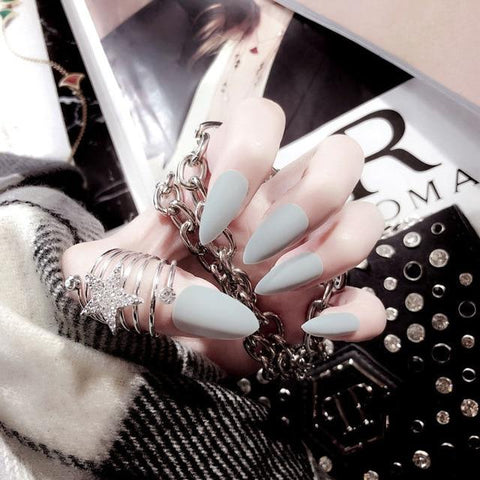 New 16 Colors MIOBLET 24pcs Matte Long Full Cover Nail Tips Artificial False Nails Press On Tips For Design Stickers For Fingers