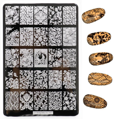 New 1Pcs 9.5*14.5CM Flowers Pattern Nail Art Stamping Plates  Stamping Nail Image Templates Manicure Nail Stamps