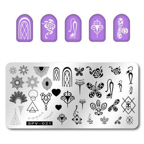 "New 1Pcs Image plate SPV01-30  XL Big Full Flowers Nail Art Stamping Template, 1PC Image Stamp Plate Nail Stamping Plates (30 )"