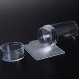 New 1set 2.8cm Pure Clear Jelly Nail Art Stamper Scraper Set with Cap Silicone Marshmallow Nail Stamp Template Tools