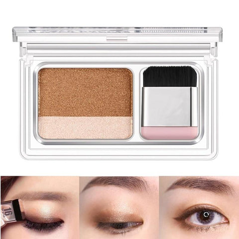 New 3 Seconds Women Eyeshadow Makeup Matte Shimmer Eye Shadow Double Layer Coloured Gradation with Cosmetic Brush